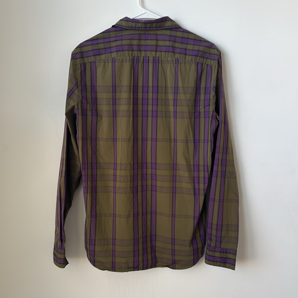 Burberry Brit - Green & Purple Checked Button-Up - Picture 4 of 6